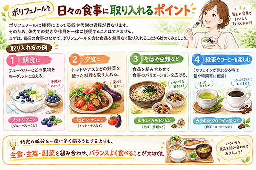 ポリフェノールを日々の食事に取り入れるポイント