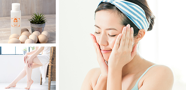 スキンケアをしている若い女性